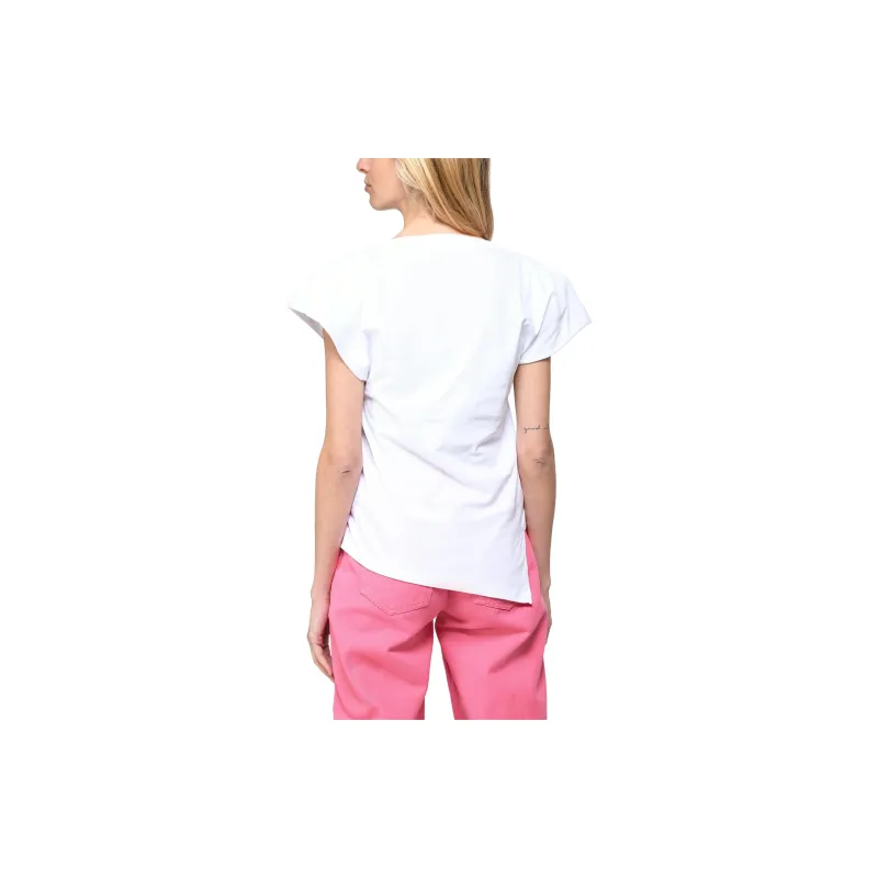 ISABEL MARANT Sebani Padded Asymmetric Crewneck T Shirt-2