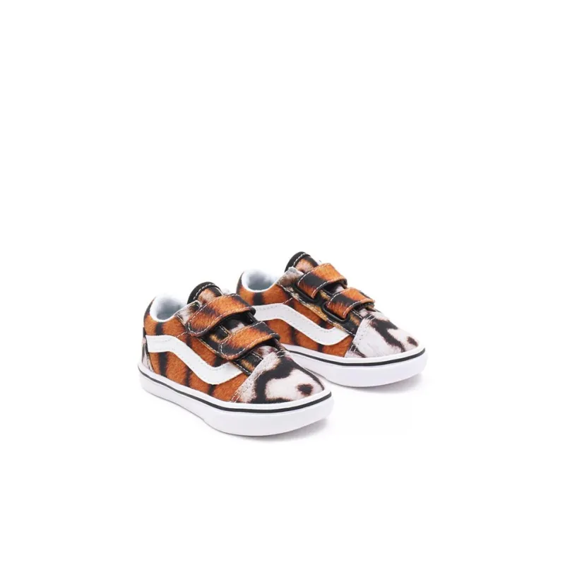 Vans Old Skool Anti-Slip And Wear-Resistant Breathable Low-Top Toddler Shoes Tiger Pattern Infant And Toddler-2