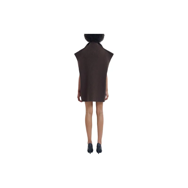 MARNI Ribbed Felted Wool Turtleneck 'Chestnut'-2