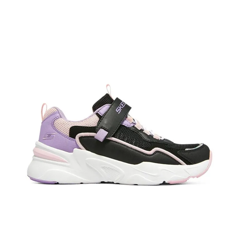 Skechers Slip Resistant Cushioning Abrasion Resistant Kids Lifestyle Shoes Black Pink Teenagers-1