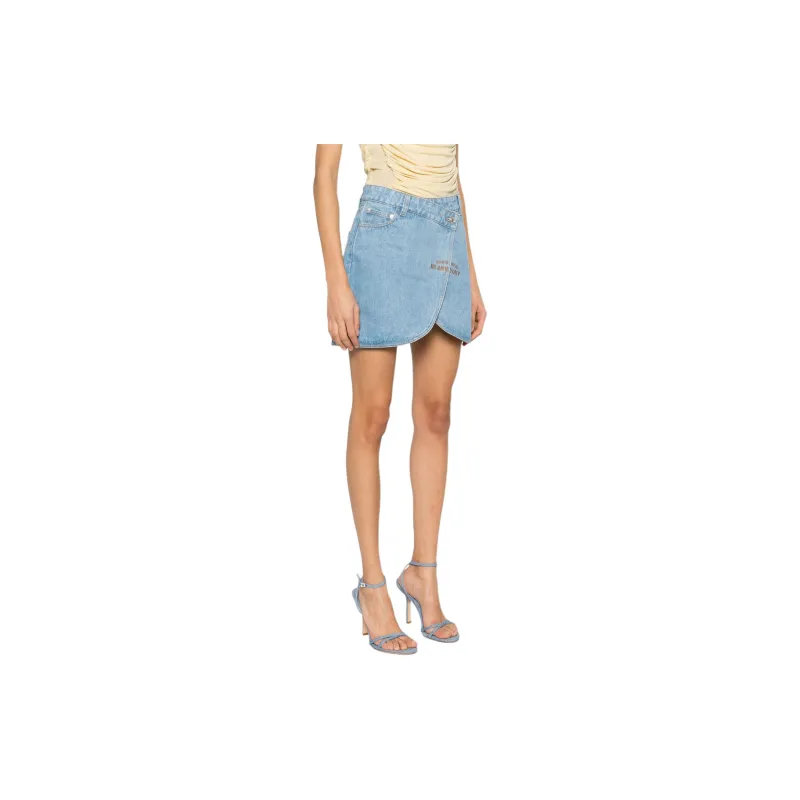 GCDS Logo embroidered Mini Denim Skirt-3
