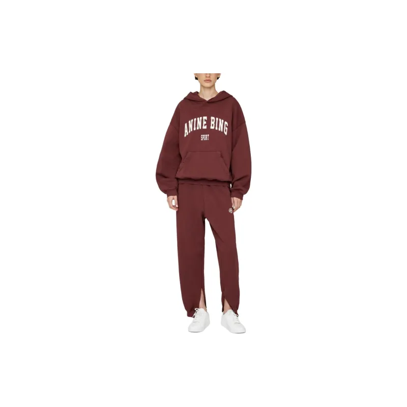 Anine Bing Knitted Sweatpants Women's Burgundy-1