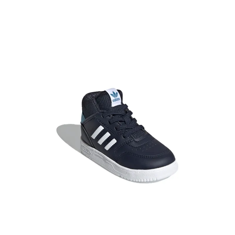 Adidas Originals Drop Step Slip-Resistant High-Top Toddler Shoes Black Blue White Infant And Toddler-2