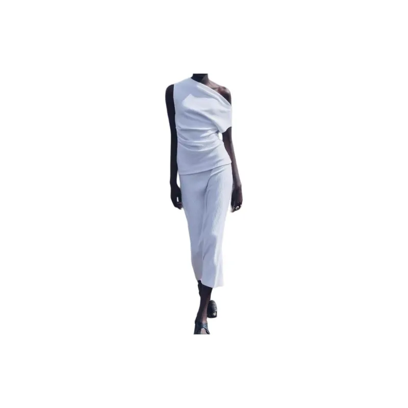 ZARA Casual Long Skirt Women's White-2