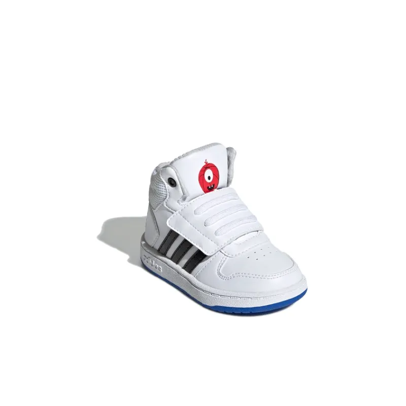 Adidas Neo Hoops 2.0 Mid Top Toddler Shoes White Black Blue Infant And Toddler-2