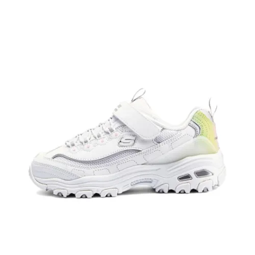 Skechers Cushioning Abrasion Resistant Breathable Low Top Kids Lifestyle Shoes White Teenagers