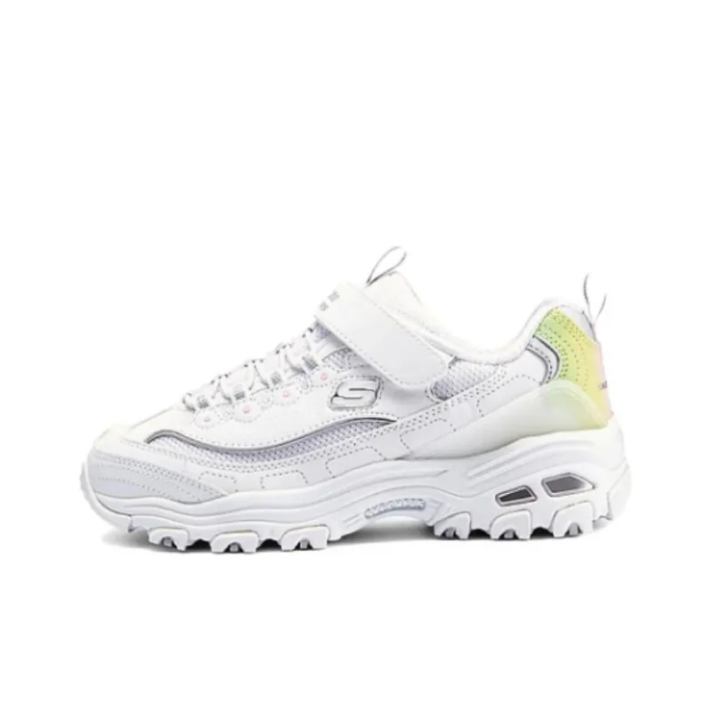 Skechers Cushioning Abrasion Resistant Breathable Low Top Kids Lifestyle Shoes White Teenagers-0