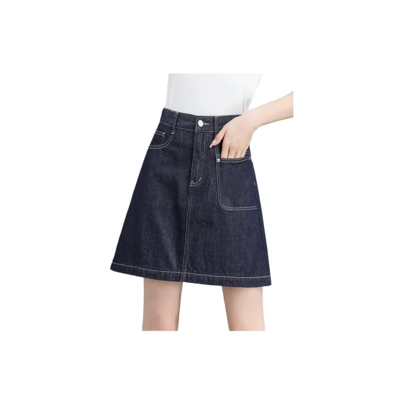 Mo Han Yi Mei Denim Short Skirts Women's Blue-1
