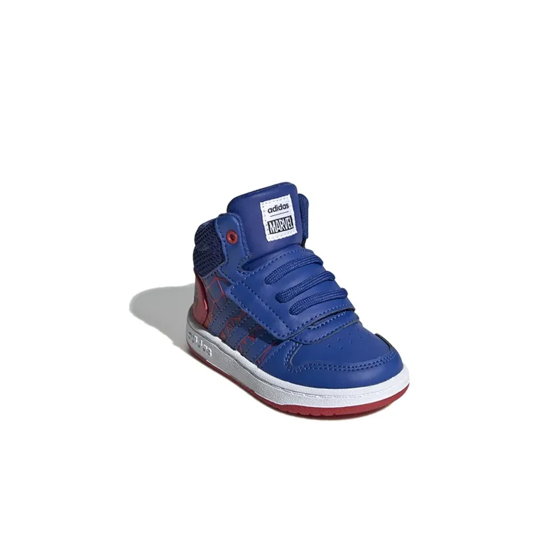 Adidas Neo Hoops Mid 2.0 Anti-Slip And Wear-Resistant Lightweight Mid-Top Toddler Shoes Blue Red Infant And Toddler-1