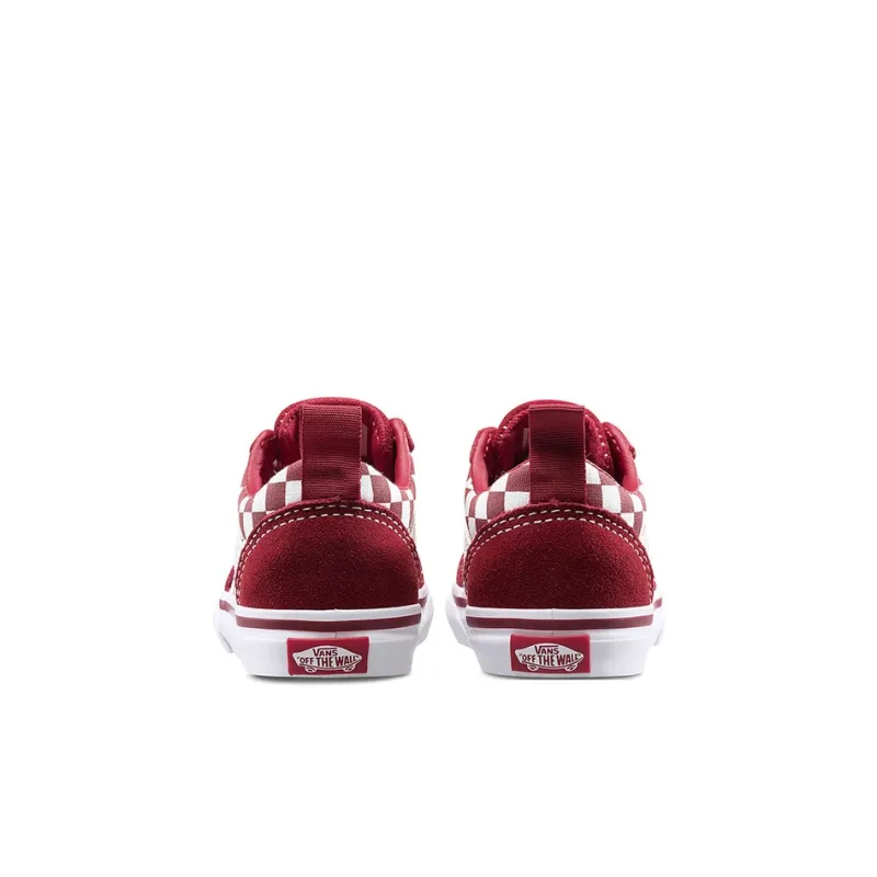 Vans Slip Resistant Shock Absorbers Low Top Skateboard Shoes Red Infant And Toddler-5