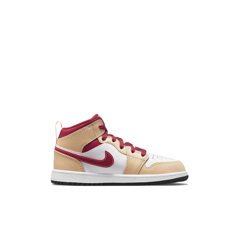 Jordan 1 Mid Light Curry Cardinal PS-1