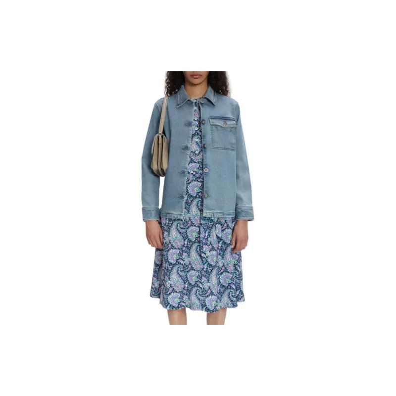 A.P.C Janice Buttoned Denim Jacket-1