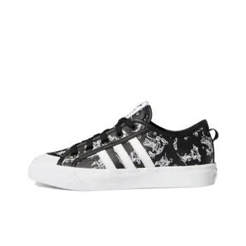 Disney x Adidas Originals NIZZA Series Goofy Slip-Resistant Cushioning Low-Top Skateboard Shoes Black Teenagers