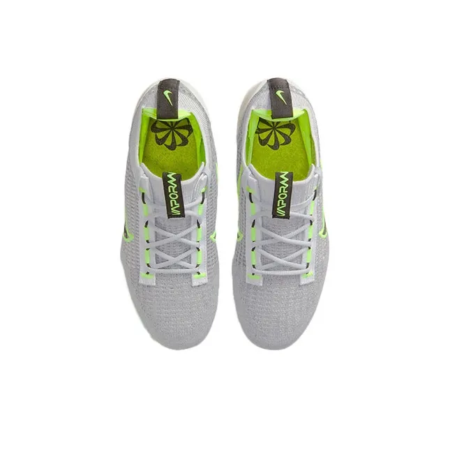Nike VaporMax 2021 Low Top Kids' Running Shoes Gray Green Teenagers-3