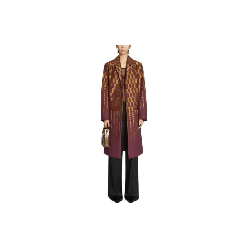 DRIES VAN NOTEN SS24 Coats Women's Burgundy-1