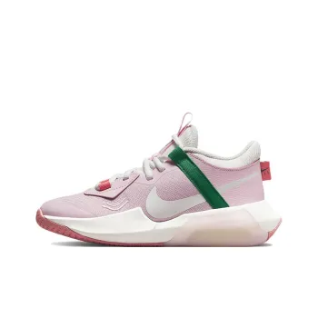 Nike Air Zoom Crossover Anti Slip Wear Resistant Mid Top Children's Basketball Shoes Pink White Teenagers