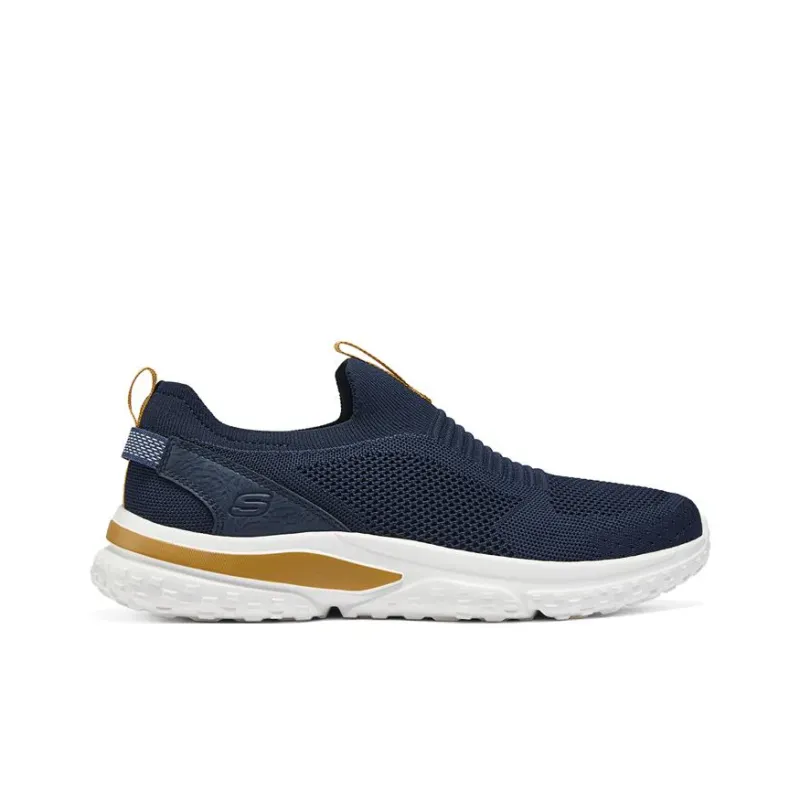 Skechers Cushioning Wear-Resistant Low-Top Running Shoes Men's Navy-2
