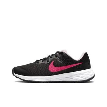 Nike REVOLUTION 6 Cushioned Slip Resistant Abrasion Resistant Low Top Kids' Running Shoes Black Pink Teenagers