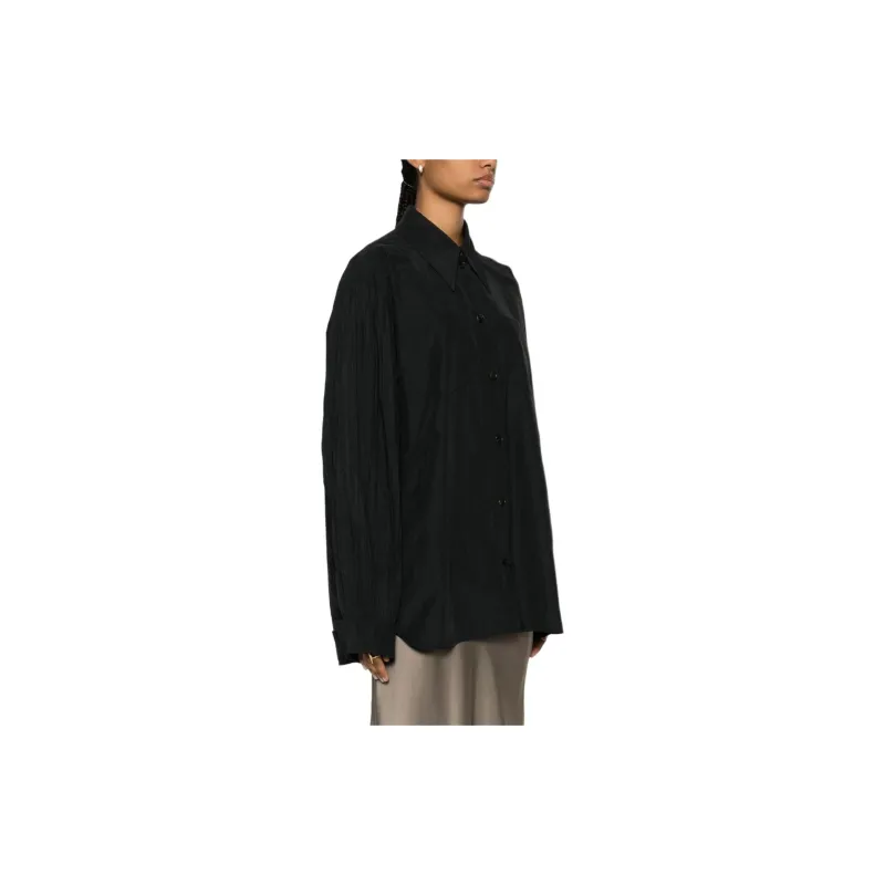 NANUSHKA Nele Pleated sleeves Poplin Shirt-2
