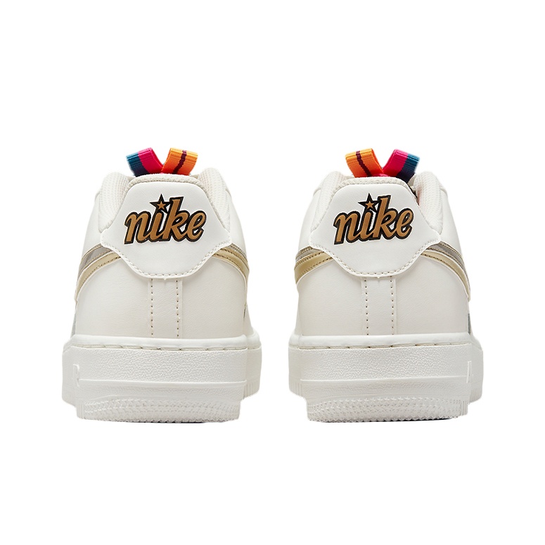nike air force 1 white silver gold
