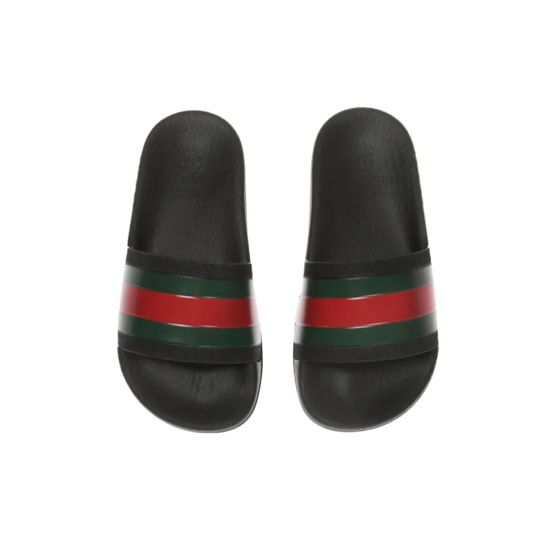 GUCCI CHILDREN'S RUBBER SLIDES WITH WEB-3