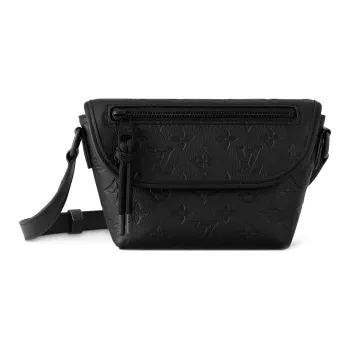 LOUIS VUITTON Cow Leather Shoulder Bag Crossbody Bag Unisex Black