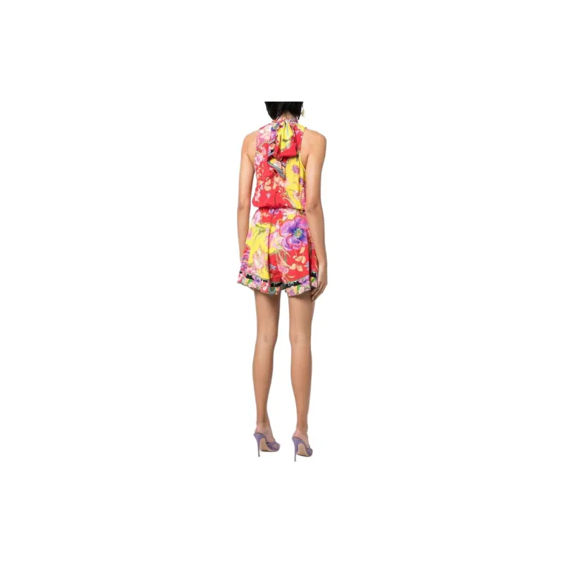 Camilla Floral print Tie neck Playsuit-2