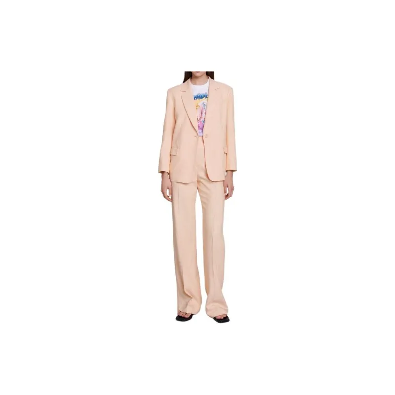 Maje Single-breasted Twill Blazer-1