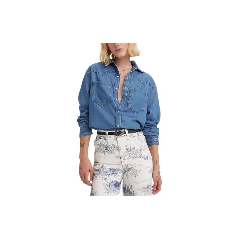 Levis Shirts Women's Blue-3