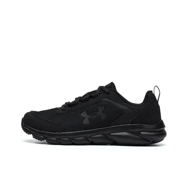 Under Armour Anti-Slip And Wear-Resistant Breathable Low-Top Kids' Running Shoes Black Warrior Teenagers-0