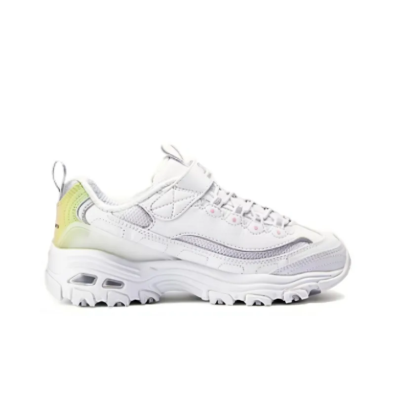 Skechers Cushioning Abrasion Resistant Breathable Low Top Kids Lifestyle Shoes White Teenagers-1