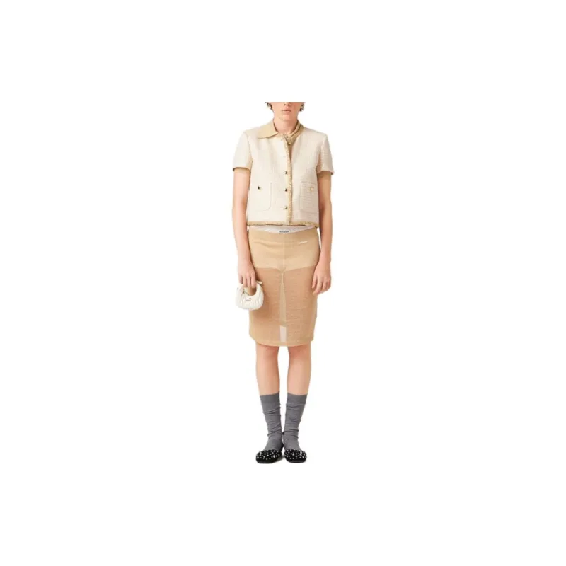 MIU MIU Jackets Coats Women's Beige-1
