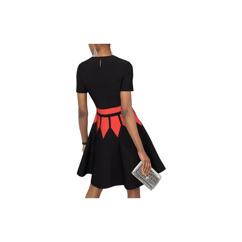 Alexander McQueen Short Sleeved Dress Women's Black-4