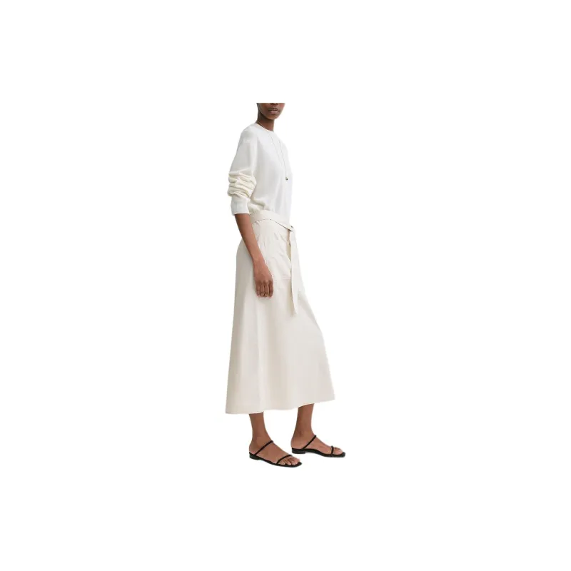 TOTEME Tie waist Cotton Midi Skirt-2