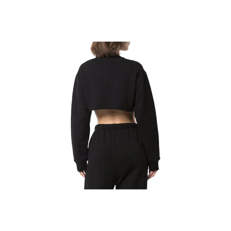 DSQUARED 2 Logo Printed Crewneck Cropped Sweatshirt-3