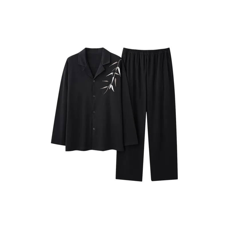 Qiao Ni Tong Pajama Set Men's Black-1