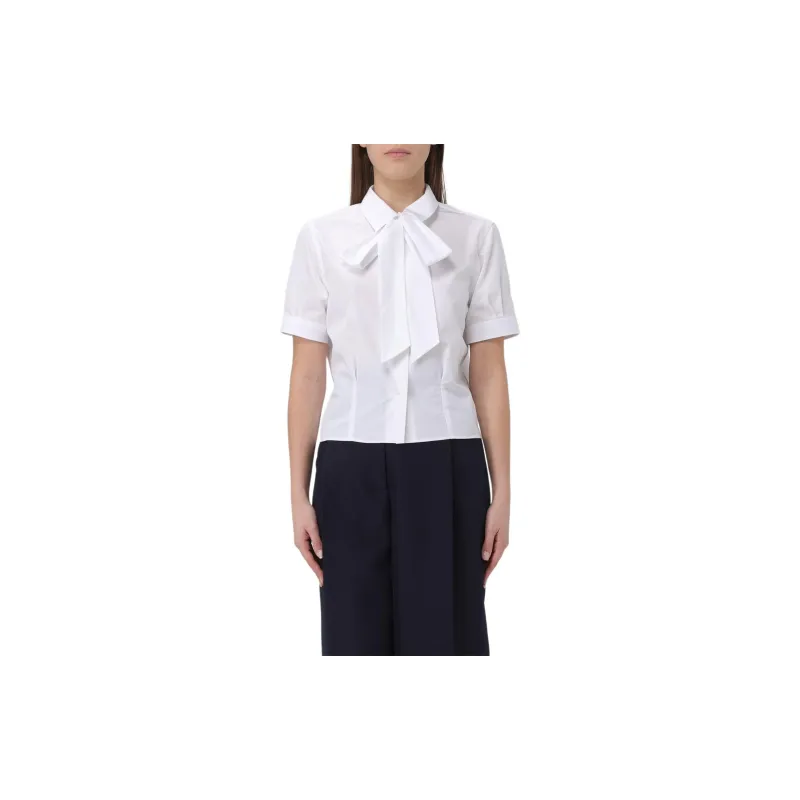 THOM BROWNE Bow embellished Poplin Shirt-1