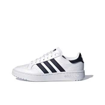 Adidas Originals Team Court J Slip Resistant Low Top Skateboard Shoes White Black Teenagers
