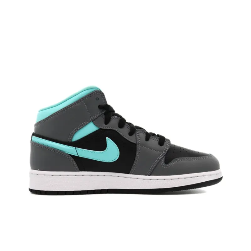 Jordan 1 Mid GS Grey Aqua-1