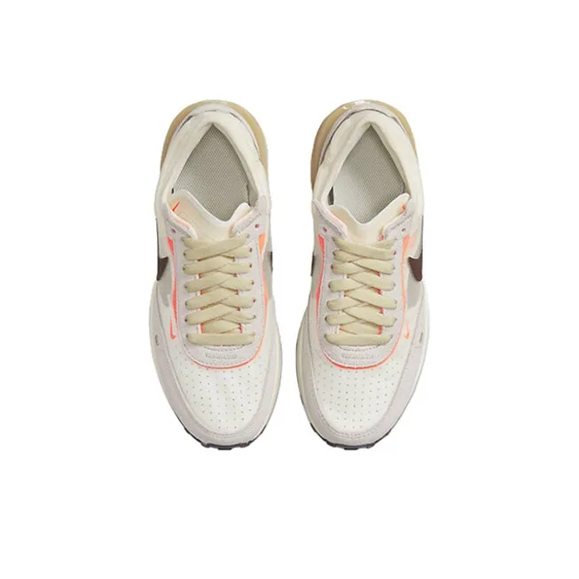 Nike Waffle One Cushioning Anti-Slip And Wear-Resistant Low-Top Kids Lifestyle Shoes Beige Brown Teenagers-3