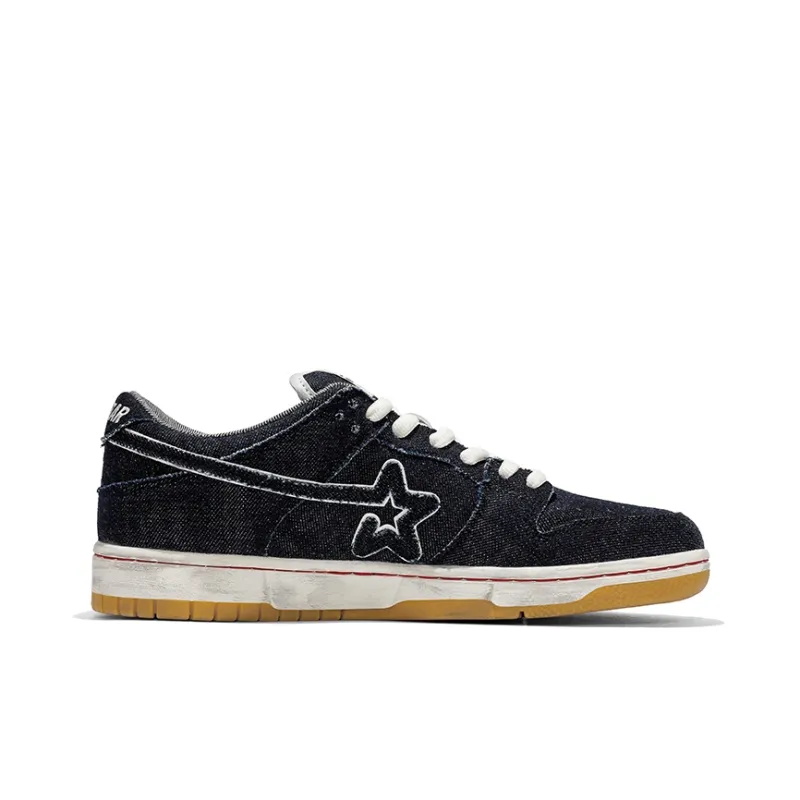 RIPSTAR SKBD Low Maxes AMEKAJI Denim Anti Slip Wear Resistant Low Top Skateboard Shoes Unisex Original Tannin-1