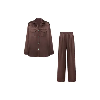 SILKY MIRACLE FW24 Loungewear Men's Chocolate Brown Set