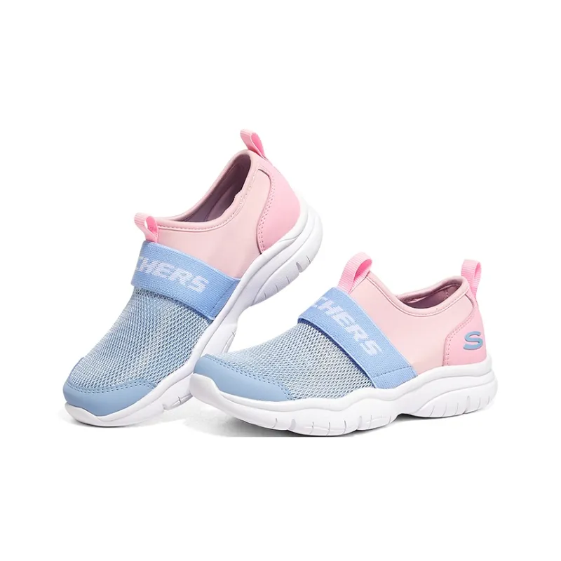 Skechers Go Fle Slip Resistant Cushioning Abrasion Resistant Low Top Kids Lifestyle Shoes Pink Blue Teenagers-2