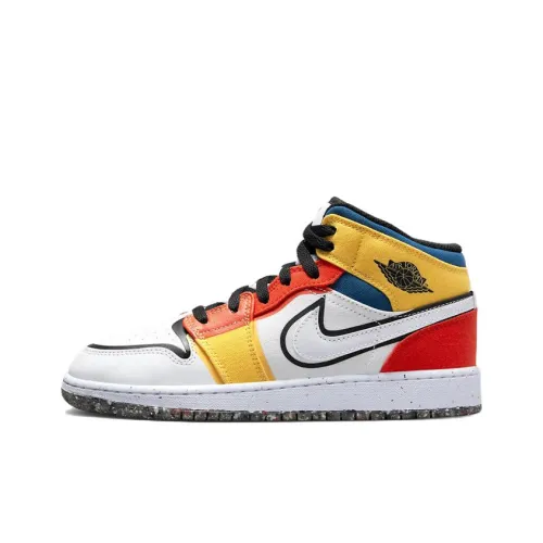 Jordan 1 Mid Multi-Color Canvas GS