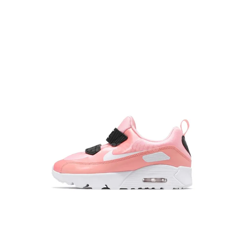 Nike Air Max Tiny 90 Shock Absorbers Low Top Running Shoes Coral Red Children Aged 3 7 Years Old-0