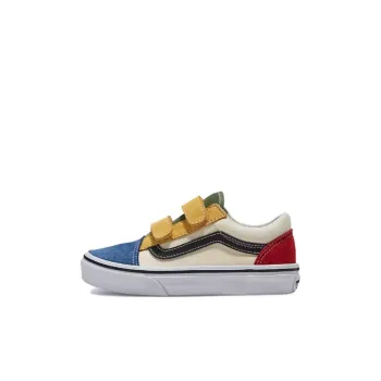 Vans Old Skool Anti Slip Wear Resistant Low Top Kids' Skateboarding Shoes White Blue Kids'