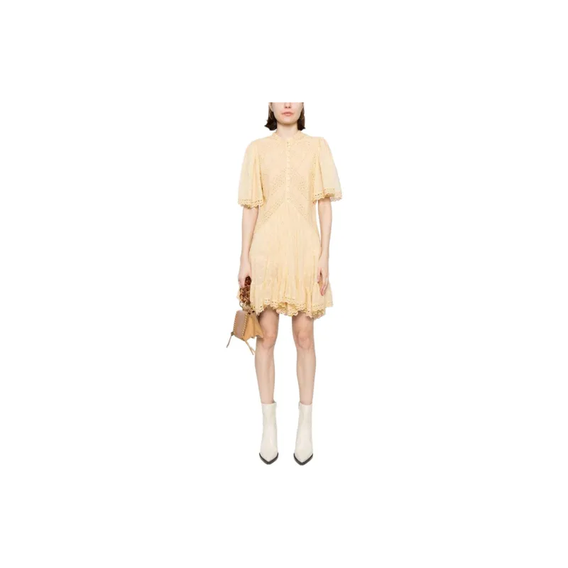 ISABEL MARANT ETOILE Short-Sleeved Dresses Women's Sunflower Yellow-1