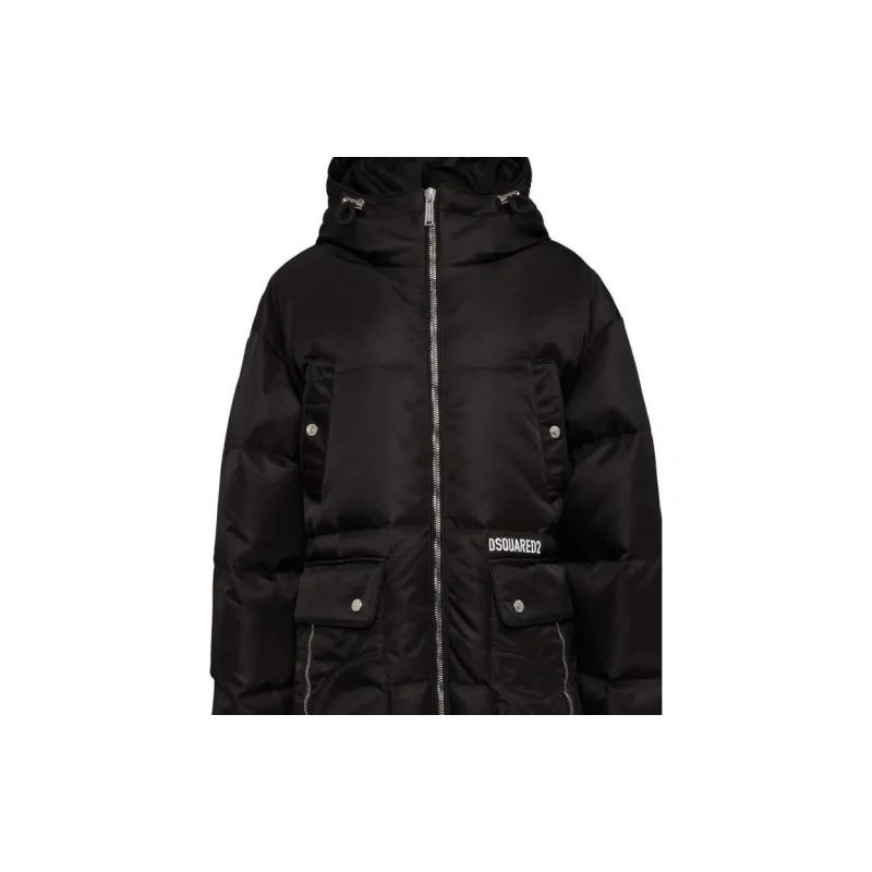 DSQUARED 2 Logo Printed Quilted Hooded Down Coat-2