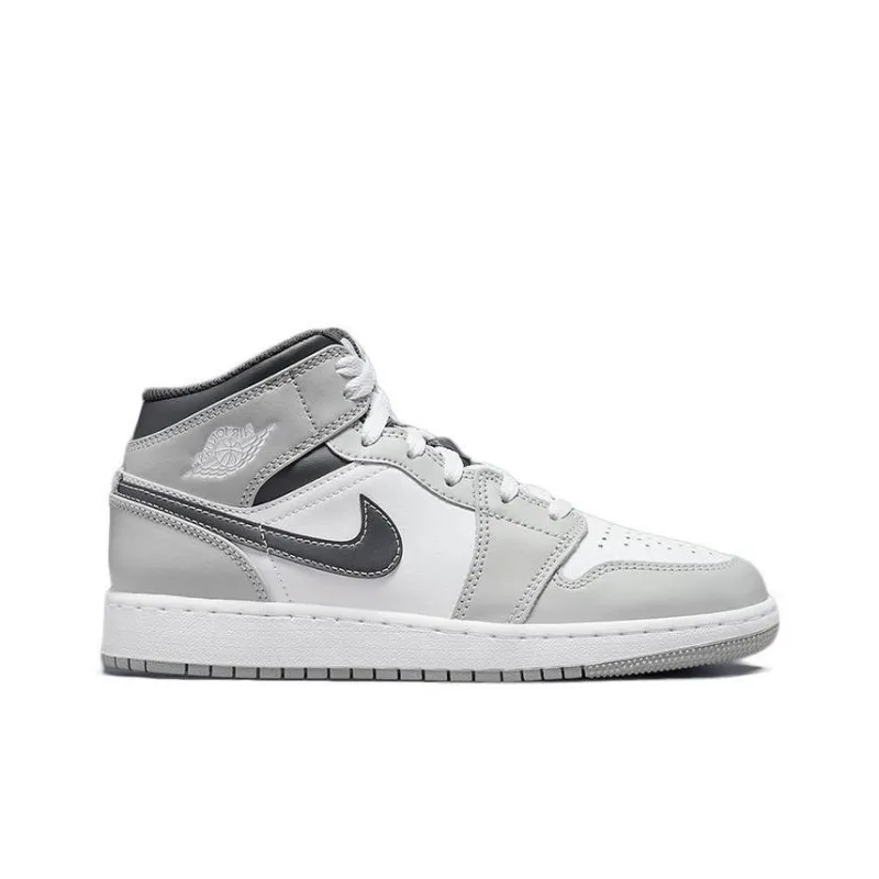 Jordan Kids Jordan 1 Mid "Light Smoke Grey" Sneakers-1