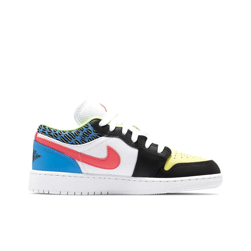 Jordan Kids Air Jordan 1 Low 'White Mesh/Multicolor' Sneakers-1